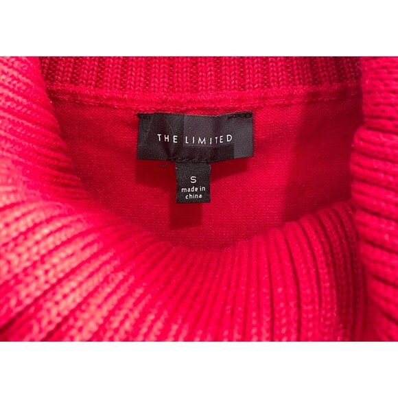 The Limited Turtleneck Sweater Womens S Red Button Neck Longer Length - Picture 4 of 9
